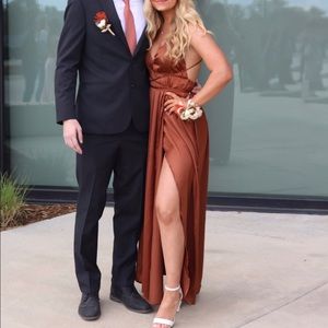 White Fox rust colored prom dress